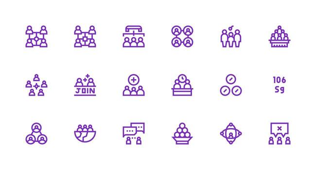 grupo conjunto con 18 fuerte carrera línea íconos limpiar icono conjunto icono paquete para ui proyectos vector