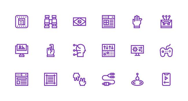 18 Icons for Interface in Strong Stroke Line Format Multi-Style Icon Collection vector