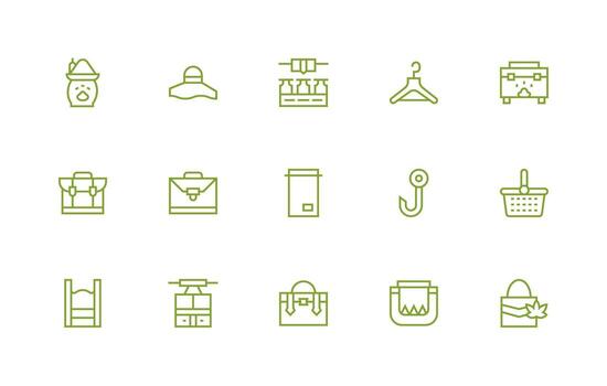 15 íconos para sostener en regular línea formato completar icono haz para web diseño vector