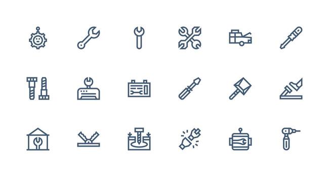 fijación conjunto con 18 fuerte carrera línea íconos compacto icono conjunto vector