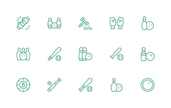 Strike featuring 15 Icons in Regular Line Design Multi-Purpose Icon Pack for Templates vector