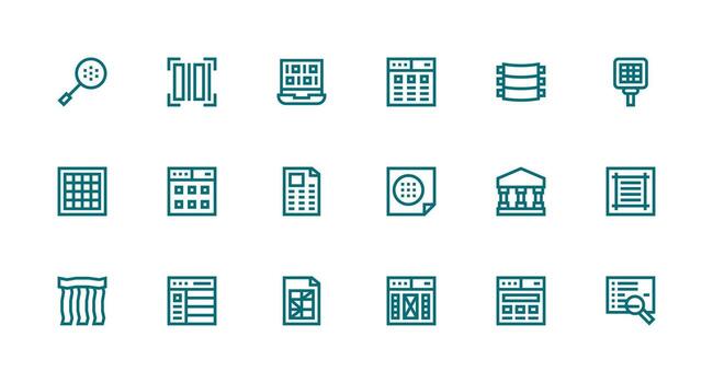 Strong Stroke Line Style Columns Icons with 18 Vectors Web and App Icon Pack Collection