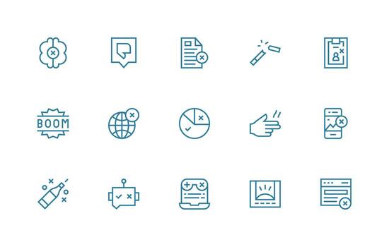 15 Regular Line Designs for Fail Icons Clean Icon Set Icon Pack for UI Projects vector