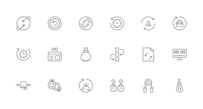 Minimal Line Style Loop Icons with 18 Vectors Web and App Icon Pack Collection