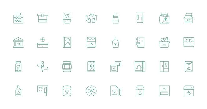 32 Icons for Preservation in Thin Line Format Web and App Icon Pack Collection vector