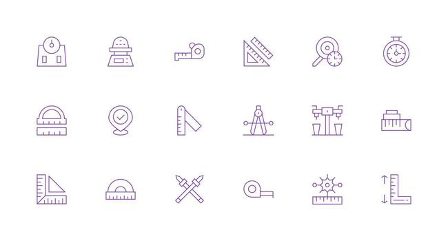 18 mínimo línea íconos para preciso gráficos creativo icono conjunto vector