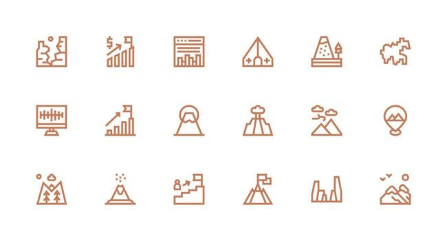 pico conjunto con 18 fuerte carrera línea íconos multi-estilo íconos para creativo proyectos vector