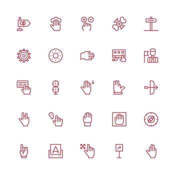 25 Medium Stroke Outline Icons for Pointer Graphics Lightweight Icon Series for Fast Prototypes vector