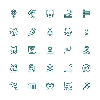 25 íconos para lineal en medio carrera contorno formato tablero icono serie vector