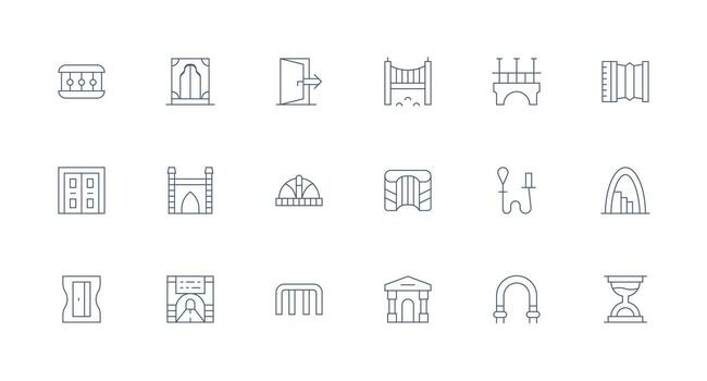 paso diseño íconos presentando 18 en mínimo línea estilo de múltiples fines icono conjunto vector