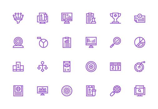 Thick Line Line Icons from Results Set with 24 Vectors Responsive Icon Set for Flexible Layouts