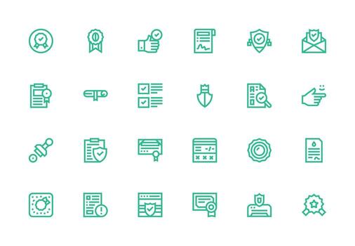 24 Thick Line Line Icons for Validation Graphics Interface Icons for Daily Use vector