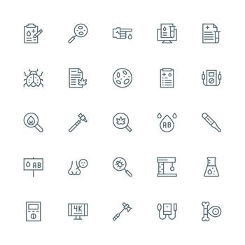 25 Icons for Testing in Medium Stroke Outline Format Creative Icon Set vector