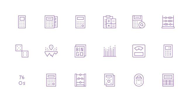 18 mínimo línea íconos para números gráficos línea icono colección vector