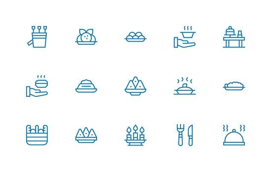 15 regular línea estilo íconos desde bandeja colección icono conjunto para web vector
