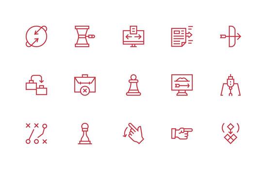 15 Regular Line Style Icons from Move Collection Icon Set for Web vector