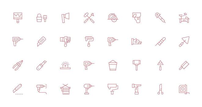 Diy featuring 32 Icons in Thin Line Design Scalable Icon Pack vector