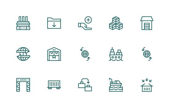 15 Regular Line Designs for Import Icons Display Icon Pack vector