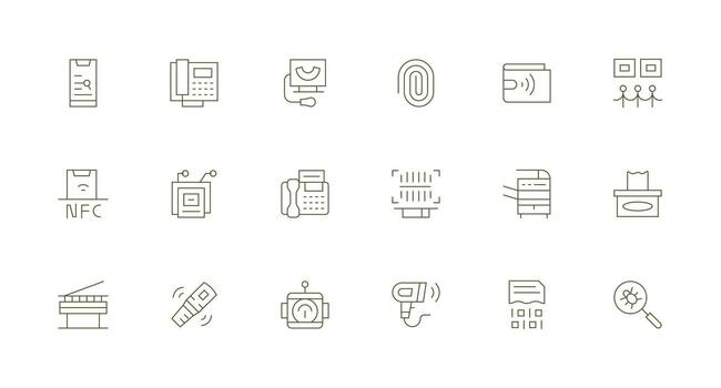 Scanning featuring 18 Icons in Minimal Line Design Simplified Icon Pack for Visual Tools vector