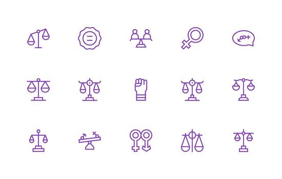15 Icons for Equality in Regular Line Format User Interface Icons for Digital Products vector