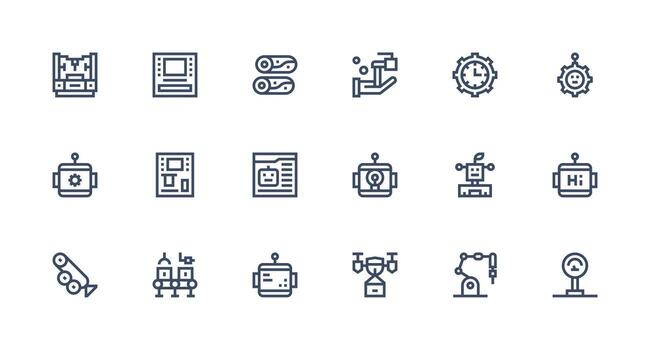 18 fuerte carrera línea diseños para automatizado íconos neutral estilo íconos para ninguna proyecto vector