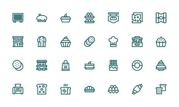 Bold Line Icons from Bakery Set with 28 Vectors Clear and Concise Icon Set Collection