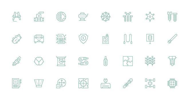 32 Thin Line Designs for Component Icons Design Ready Icon Set for Teams vector