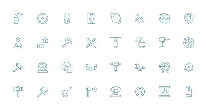 32 Icons for Impact in Thin Line Format UI-Ready Icon Collection vector
