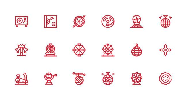 hilado diseño íconos presentando 18 en fuerte carrera línea estilo monitor icono paquete vector