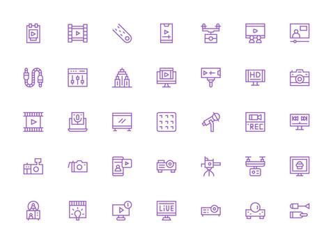 Regular Clean Line Style Icons with 35 Vectors Design Ready Icon Set for Teams
