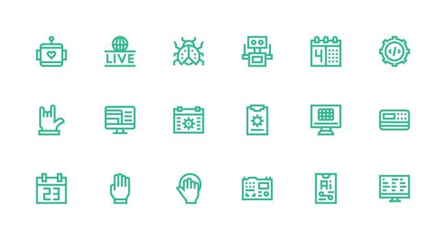 programa visual paquete conteniendo 18 fuerte carrera línea íconos tablero icono serie vector