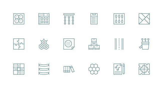 18 mínimo línea estilo íconos desde arreglo colección de múltiples fines icono conjunto vector