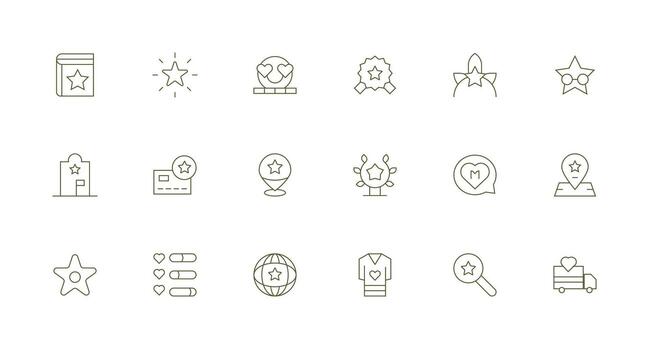 Recommended featuring 18 Icons in Minimal Line Design Quick Access Icons for UI Development vector
