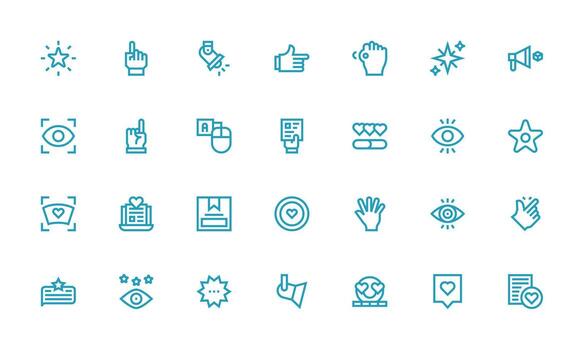 Highlight featuring 28 Icons in Bold Line Design High-Resolution Icons for Any Platform vector