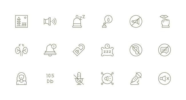 Quiet Design Icons featuring 18 in Minimal Line Style All-Purpose Icon Design Pack vector