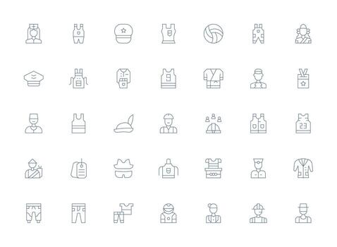 Uniform Set with 35 Light Line Icons Interface Icons for Daily Use vector