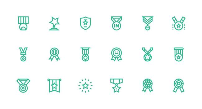 Strong Stroke Line Icons from Distinction Set with 18 Vectors Style Icon Set