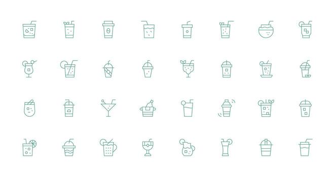 Iced Set with 32 Thin Line Icons Interface Icons for Daily Use vector