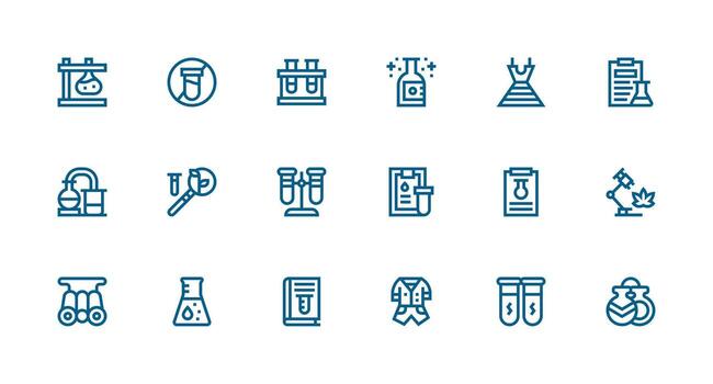 fuerte carrera línea íconos desde experimentación conjunto con 18 vectores web y aplicación icono paquete colección