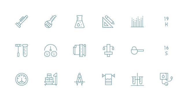 18 Icons for Measurement in Minimal Line Format App Icon Pack vector