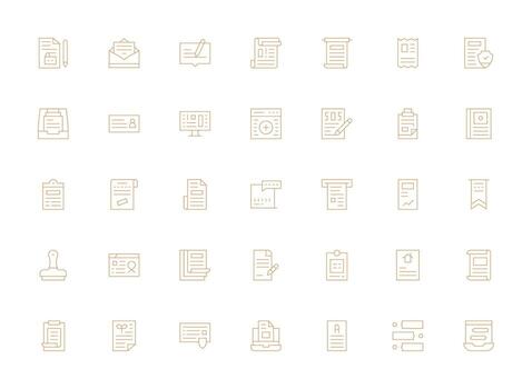 Form Icon Set with 35 Light Line Graphics Design Ready Icon Set for Teams vector