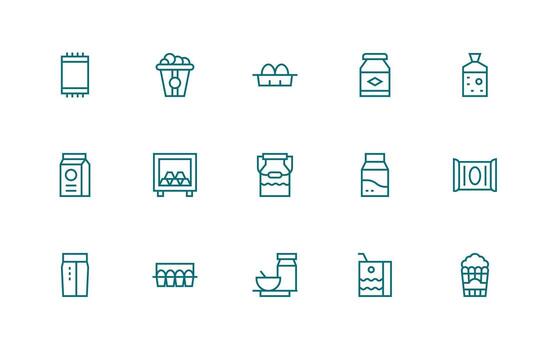 15 Regular Line Designs for Carton Icons Web and App Icon Pack Collection vector