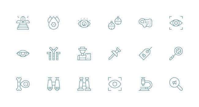 Minimal Line Style Detail Icons with 18 Vectors Reusable Icon Set