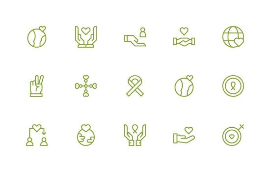 15 Regular Line Icons for Empathy Graphics Core Icon Collection for Daily Tasks vector