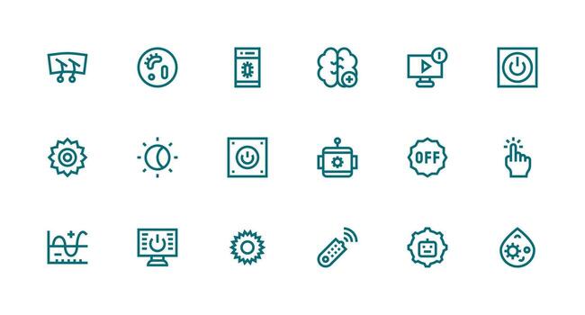 fuerte carrera línea estilo función íconos con 18 vectores personalizable icono serie para móvil pantallas