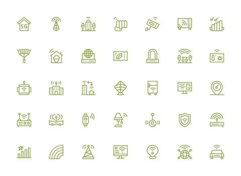 Wifi featuring 35 Icons in Regular Clean Line Design Icon Pack for UI vector