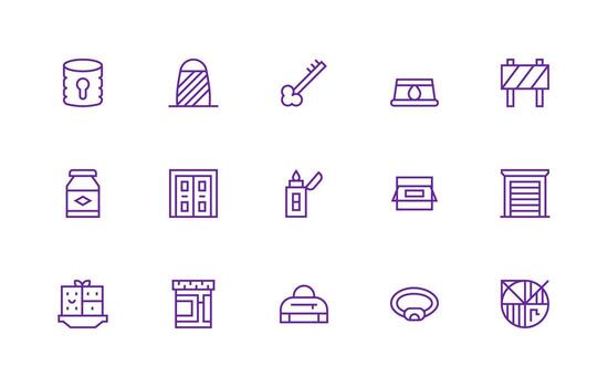 Closed including 15 Regular Line Illustrations UI-Ready Icon Collection vector