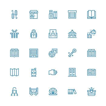 Open Design Icons featuring 25 in Medium Stroke Outline Style UI Icon Set vector