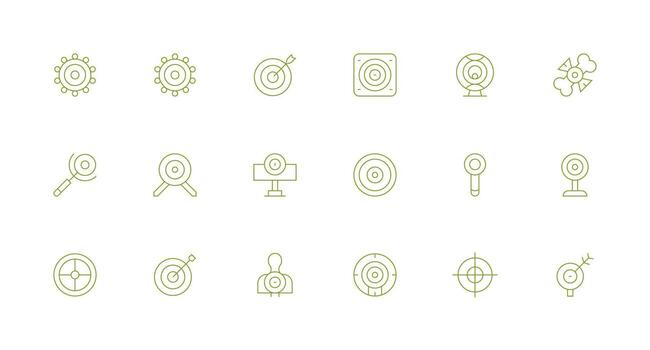 18 Minimal Line Designs for Bullseye Icons Icon Set for Projects vector