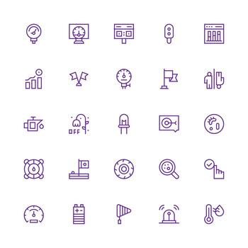 25 íconos para indicador en medio carrera contorno formato alta resolución íconos para ninguna plataforma vector